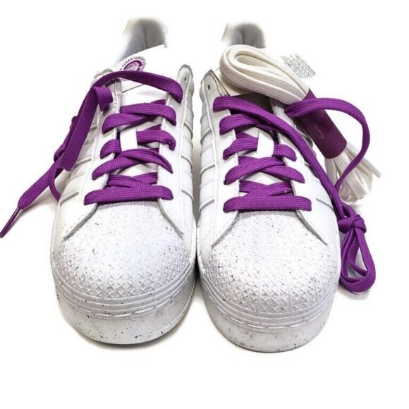 Adidas Originals Superstar Bold Lifestyle Sneakers Size 5.5 FY0129 White Purple - Picture 6 of 9